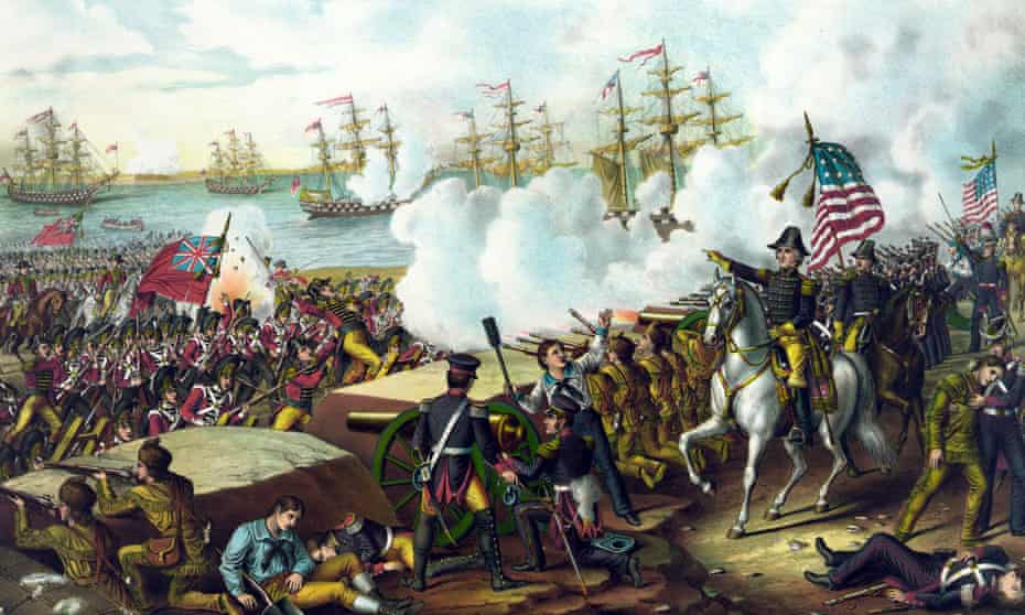 Illustration of the battle of New Orleans, 1815. 