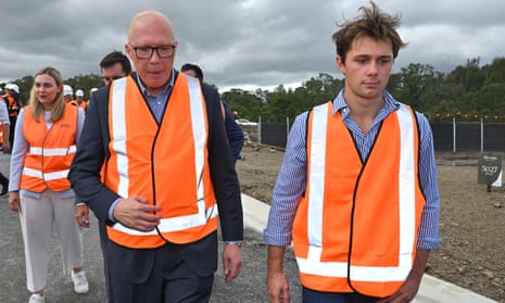 Peter Dutton and son Harry on the campaign trail, Monday, 14 April, 2025.