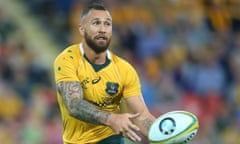 Quade Cooper passes the ball during a match between Australia’s Wallabies and South Africa’s Springboks in 2016