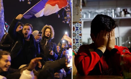 French fans celebrate in Paris after Les Bleus reach second straight World Cup final – video