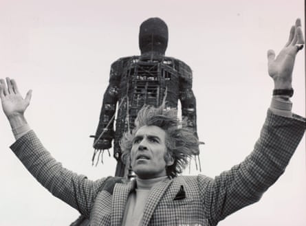 Christopher Lee on the set