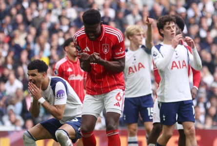 Ibrahim Sangare of Nottingham Forest celebrates scoring against Spurs