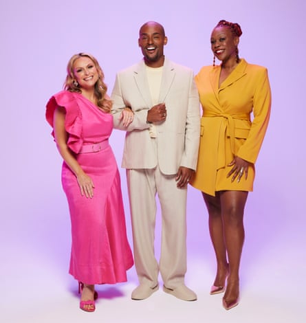 Paul C Brunson with Married at First Sight UK experts Mel Schilling and Charlene Douglas.