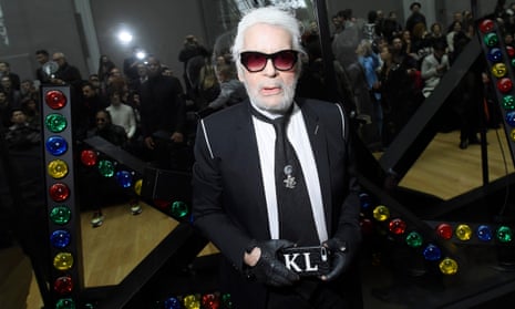 Karl Lagerfeld at Paris fashion week in 2018
