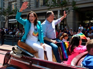 Kamala Harris at San Francisco’s gay pride parade in 2018.