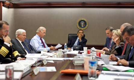President Barack Obama listens during a meeting with top advisers about Pakistan in 2009.