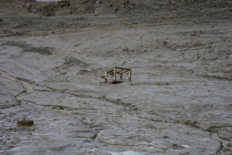 An aftermath view of flash floods and mudslides along the Trishuli River in Nuwakot, on 26 August 2026.