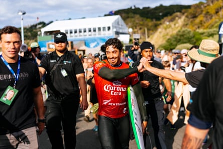 Yago Dora takes the acclaim at Raglan, New Zealand.