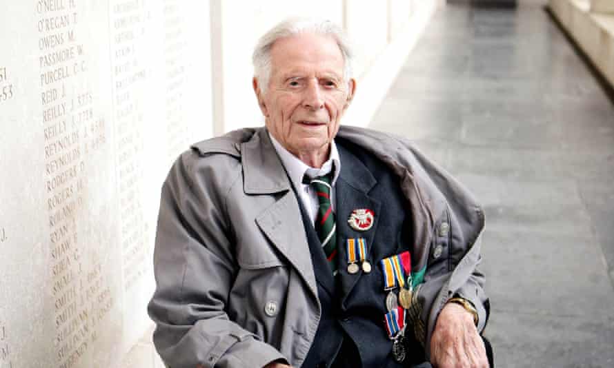 Harry Patch, who fought at Passchendaele, at the Menin Gate in 2007 at the age of 109