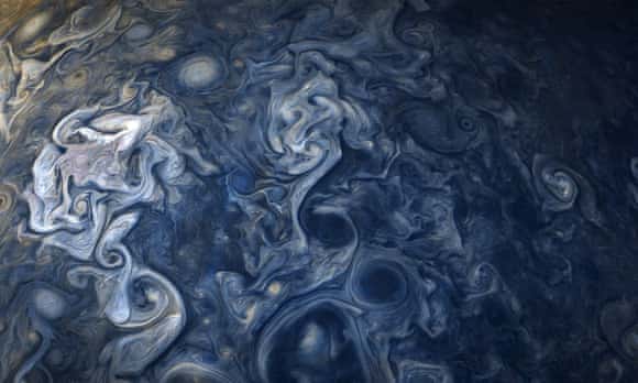 The Jovian clouds captured by the Juno spacecraft in October.