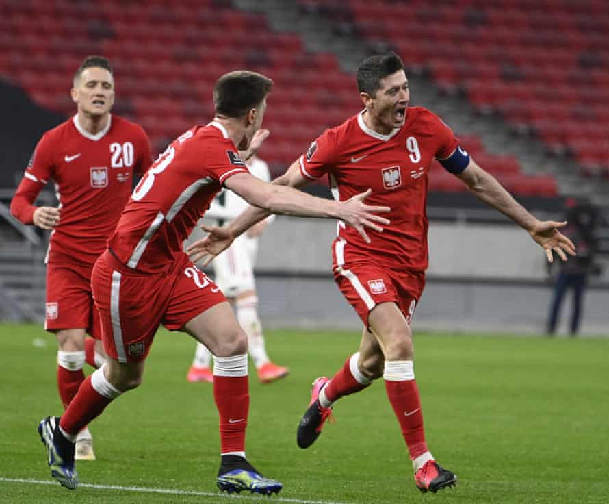 With his only chance of the match, Robert Lewandowski scores the third goal for Poland against Hungary.