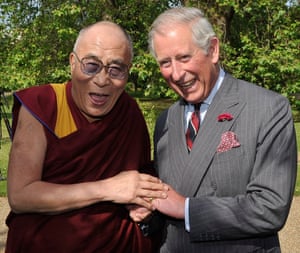 The Dalai Lama meets then Prince Charles in London in 2012.