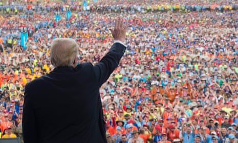 Trump said his partisan and at times rambling speech to the Boy Scouts national jamboree had been praised by the organization.