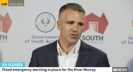 The South Australian premier, Peter Malinauskas, discusses the flood levels.