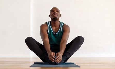 A man doing yoga