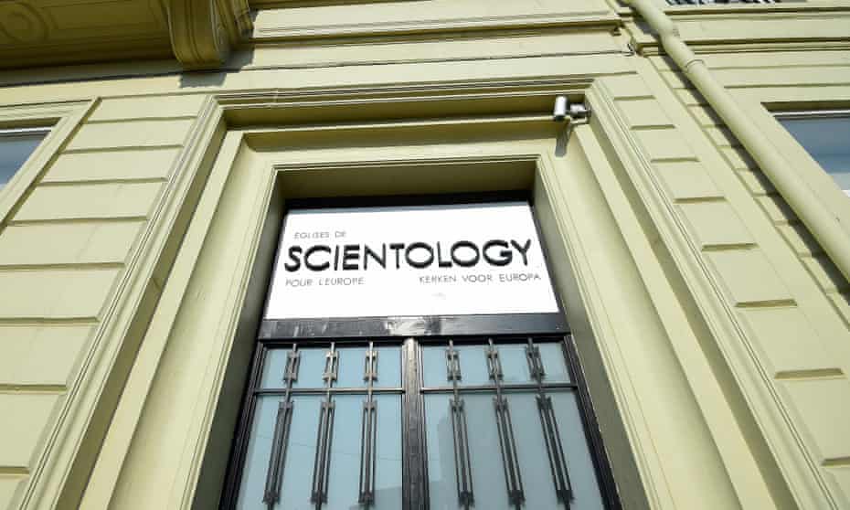 The entrance of a branch of the Church of Scientology for Europe in Brussels.
