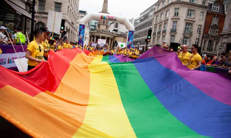 Rainbow flag during Pride 2019
