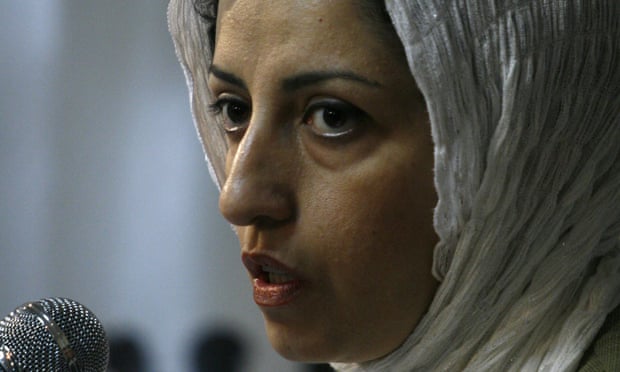 Narges Mohammadi, a prominent Iranian human rights activist, pictured in 2008 while speaking at a meeting in Tehran.