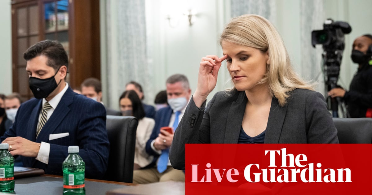 Facebook whistleblower hearing: Frances Haugen testifies in Washington – live updates