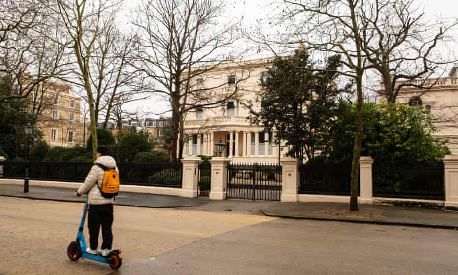 Roman Abramovich's house in Kensington Palace Gardens, London.