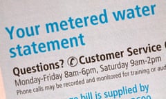 A metered water bill from Water Plus claimed a church owed £500.