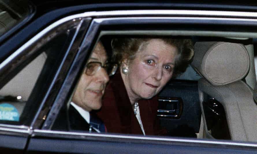 Margaret Thatcher leaving Downing Street