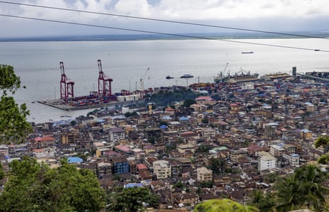 Aerial view of an industrial port
