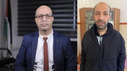 Composite picture of Zubaida in shirt and tie in one picture and thin and gaunt in casual wear in the other