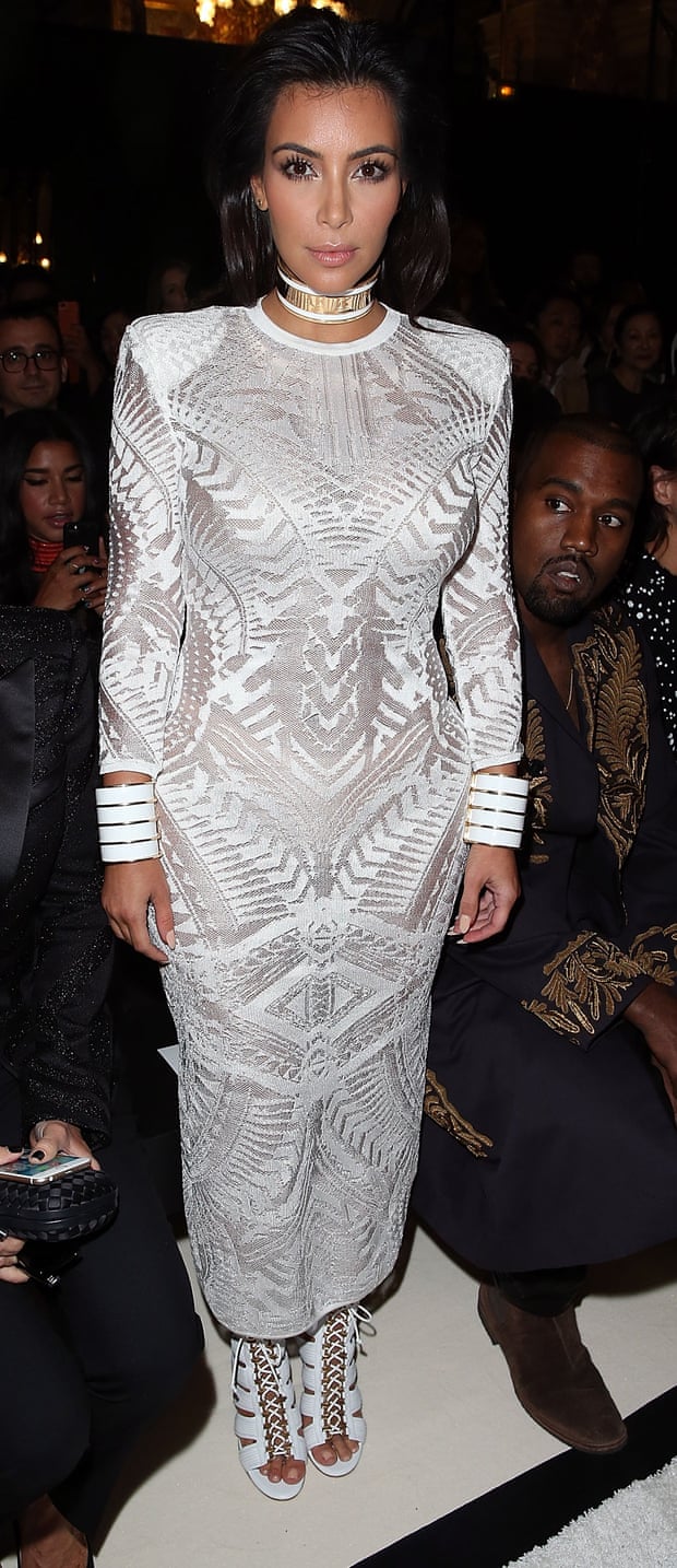 Kim Kardashian and Kanye West, Paris Fashion Week.
