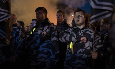 Nationalists rally to mark Defender of Ukraine Day in Kiev