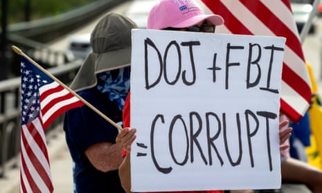 Trump supporters protest outside Mar-a-Lago against the FBI and justice department.