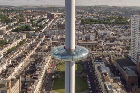 ‘Supersized lollipop’ … British Airways i360, the world’s tallest moving observation tower.