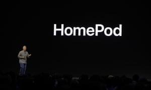Phil Schiller introducing the new Apple speaker, the HomePod.