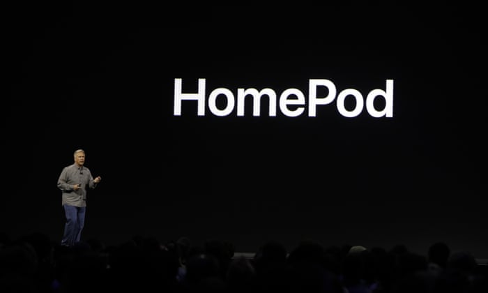 Phil Schiller introducing the new Apple speaker, the HomePod.