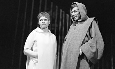 Judi Dench (Isabella) and Christopher Hancock (Duke Vincentio) in Measure for Measure, 1965, at the Nottingham Playhouse, directed by John Neville assisted by Michael Rudman.