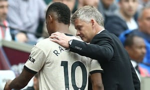 Ole Gunnar Solskjær dice que Marcus Rashford "probablemente estará fuera por un tiempo" después de ser expulsado en West Ham con una lesión en la ingle.