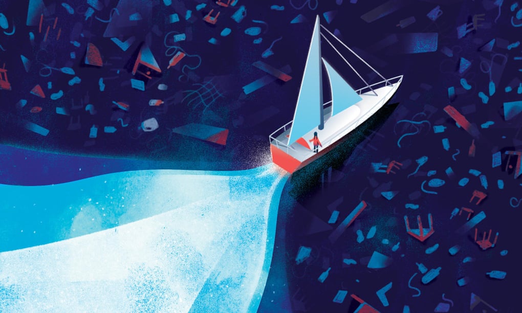 Illustration of Greta Thunberg on sailboat
