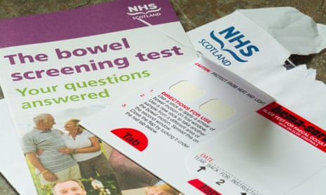 Bowel Screening test kit provided by post to over 50s by the NHS Scotland