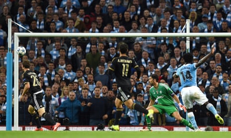 A good chance but Wilfried Bony shoots wildly.