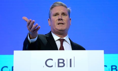 Keir Starmer speaking at the CBI annual conference in Birmingham on Tuesday
