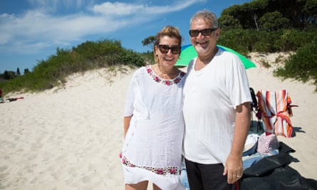 Elfa and Bill: ‘It’s a great place to swim without being beaten up by the waves of other beaches.’