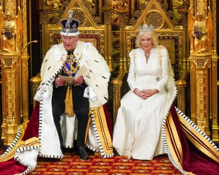 Charles and Camilla during the state opening of parliament