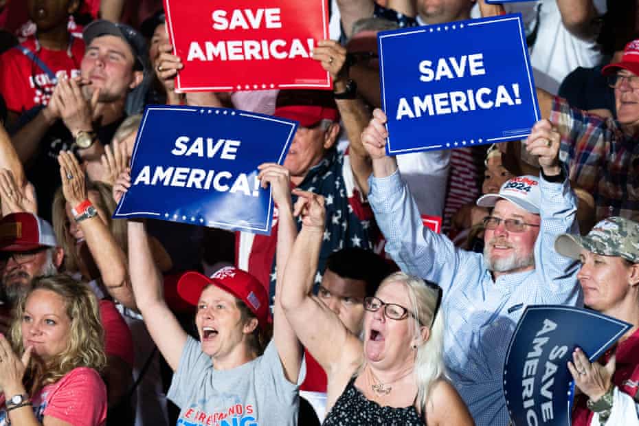 Trump holds a rally in Perry, Georgia in September.