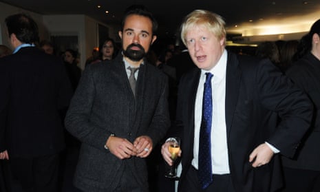 Evgeny Lebedev and the then London mayor, Boris Johnson, attend the reception for the London Evening Standard theatre awards in 2009.