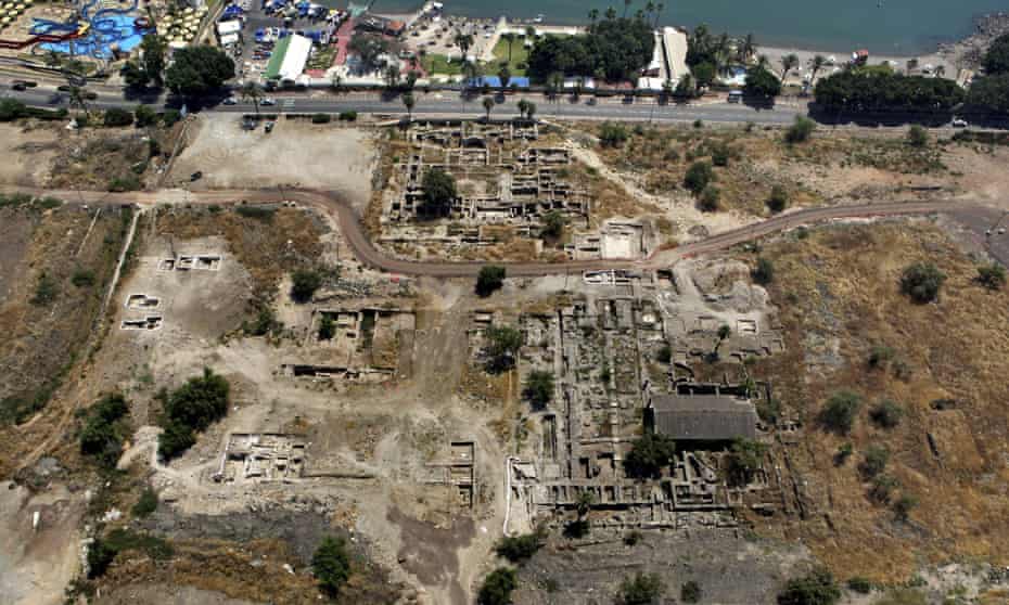 A 2014 aerial photo of the site of the mosque in Tiberias, northern Israel