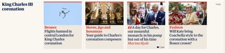 The coronation container on the Guardian website