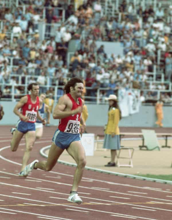 Bruce Jenner competing in the decathlon at the 1976 Montreal Olympic Games.