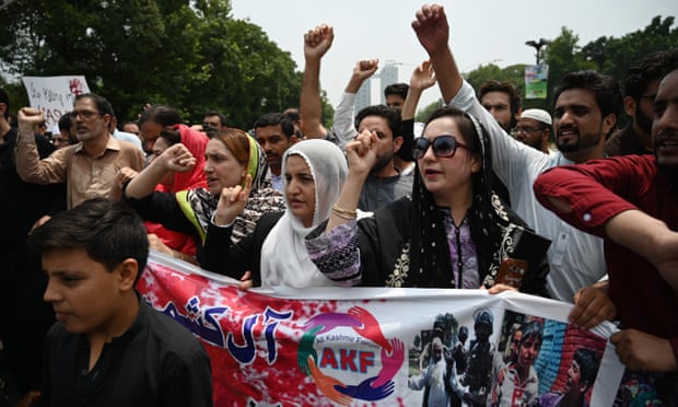 Pakistani Kashmiri protesters in Islamabad denounce the unrest in Indian-administered Kashmir. 
