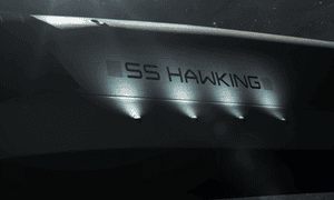 Stephen Hawking’s CGI spacecraft, the SS Hawking.