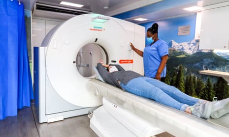 A CT scanner in an NHS mobile truck. While treatment advances in recent years have boosted survival chances, there remains a risk that cancer might come back